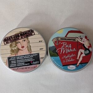 TheBalm Big Mama Highlight & Shadow & Mary-Lou Manizer Palette - Pink/Peach